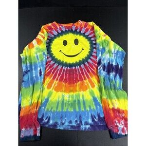Vintage 90’s Hippie Tye Dyed Smiley Faced Long Sleeved T-Shirt  Men’s XL